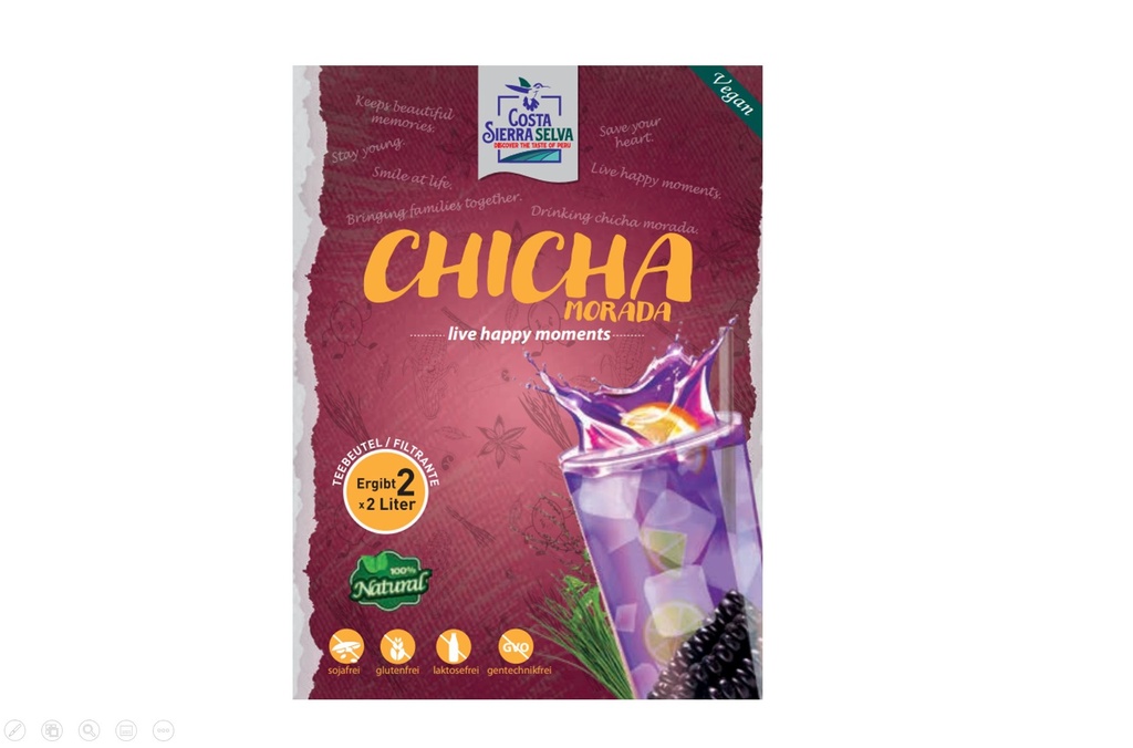 Chicha Morada Natural - CostaSierraSelva, Tee-Beutel 70g (ergibt 4 Liter)
